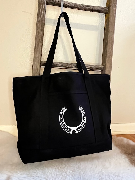 Versatile Western Canvas Tote Bag with Pockets for Nurses, Teachers, Travel, Groceries, and Everyday Use