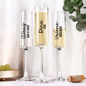 Champagnefluit bruidsfeest, cadeaus bruidsmeisje, cadeaus bruid, vrijgezellenfeest, gepersonaliseerd, cadeaus