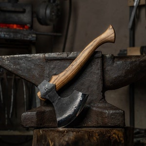 BaltoSlavic Axe Camping Hatchet, Axe with  Leather Case,  Carving Axe, Carpenters Axe, Carpenter tool, Father/Husband/Son Gift