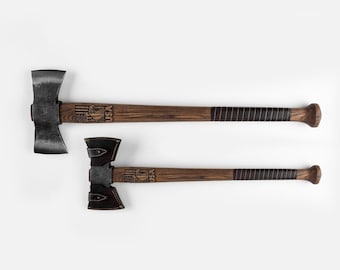 Double-Bit Axe, Hand-Forged From One Piece of Metal, Felling, Double Bit, Two-Handed Axe, Hand-Forged Axe, Double-Bit Hatchet