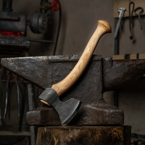Carving Axe, Carpenter Axe, Bushcraft Axe, Father/Husband/Son Gift, Hand Forged Axe, Custom Axe, Wood Carving Tool with Leather Case