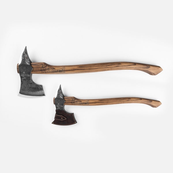 Fireman Bearded Axe, Firefighter Hand-forged engraved axe, Splitting axe, Custom Engraved Axe, Father/Husband/Son Gift, Gift