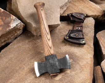 Micro Double-Bit Hatchet, Felling, Double Bit Axe,  Hand-Forged Axe, Throwing Axe, Gift for Him