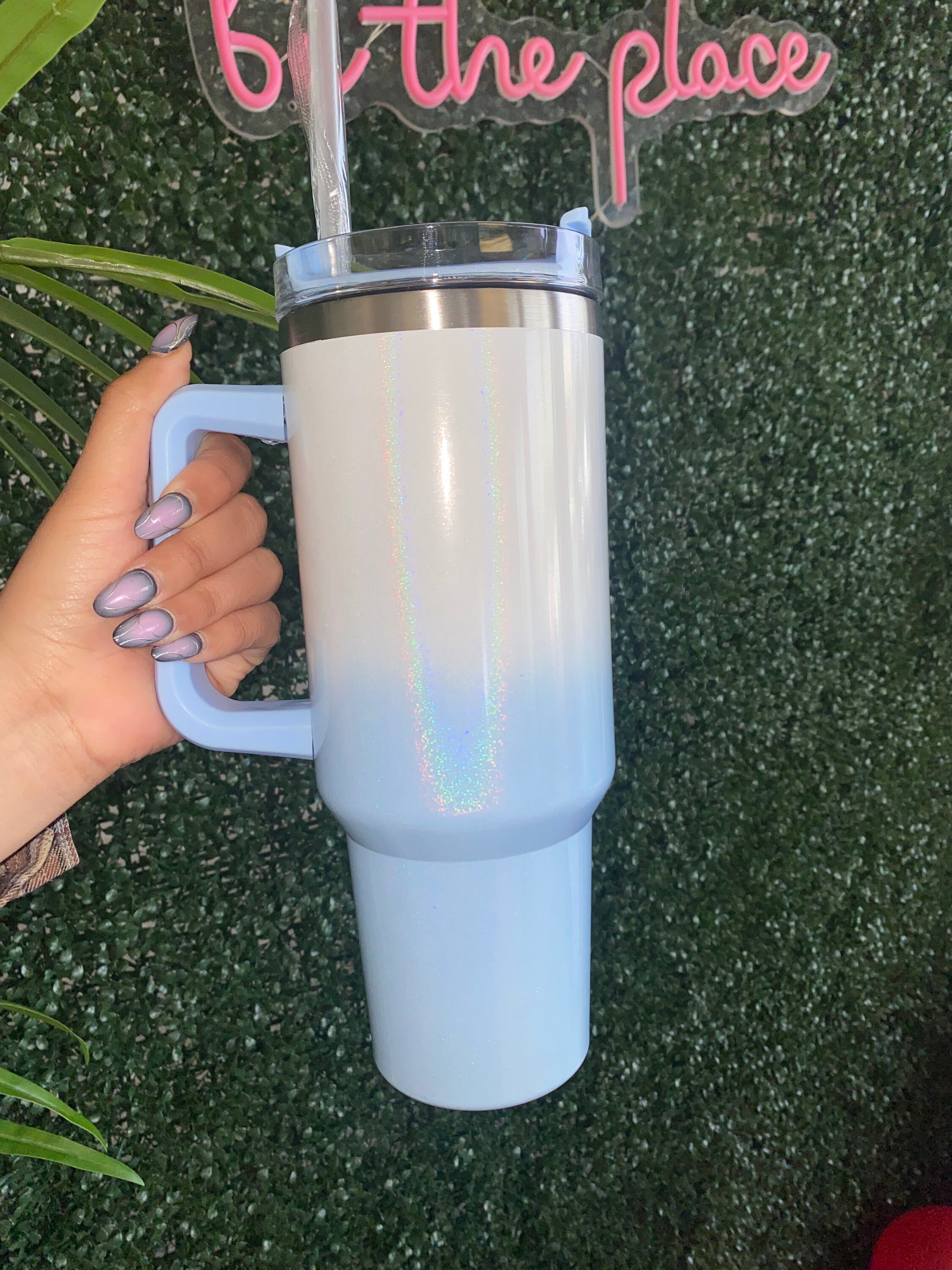 BLUE Ombré 40 Oz Tumbler W/removable Handles Stainless Steel Stanley