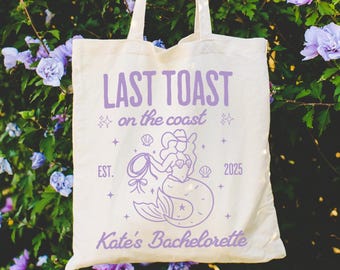 Bachelorette Gift Bags, Custom Mermaid Bachelorette Tote Bag, Personalized Cowgirl Bachelorette Party Favor Tote, Western Bachelorette Bags