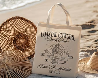 Coastal Cowgirl Bachelorette, Custom Bachelorette Party Bag, Beach Bridal Shower, Coastal Bridesmaid Gift, Bridesmaid Bags Tote, Last Toast