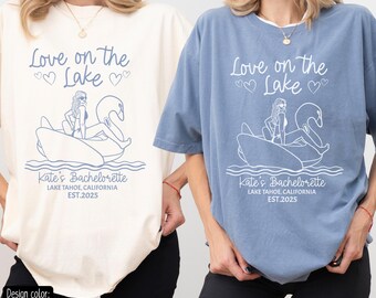 Custom Love on the Lake Bachelorette Comfort Colors© Shirt, Camp Themed Lake Bachelorette Shirts, Camping Hiking Mountains, Girls Trip Camp