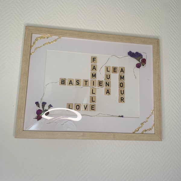 Scrabble Art Personnalisé - Cadeau Mariage, Anniversaire, Famille