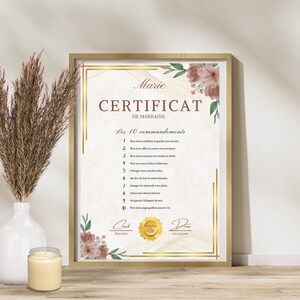 Certificado de padrino y madrina