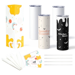 Sublimation Tumblers 20 Oz Skinny Tumbler, Straight Skinny tumblers for sublimation, 4 Pack Stainless Steel Sublimation Blank Tumblers\