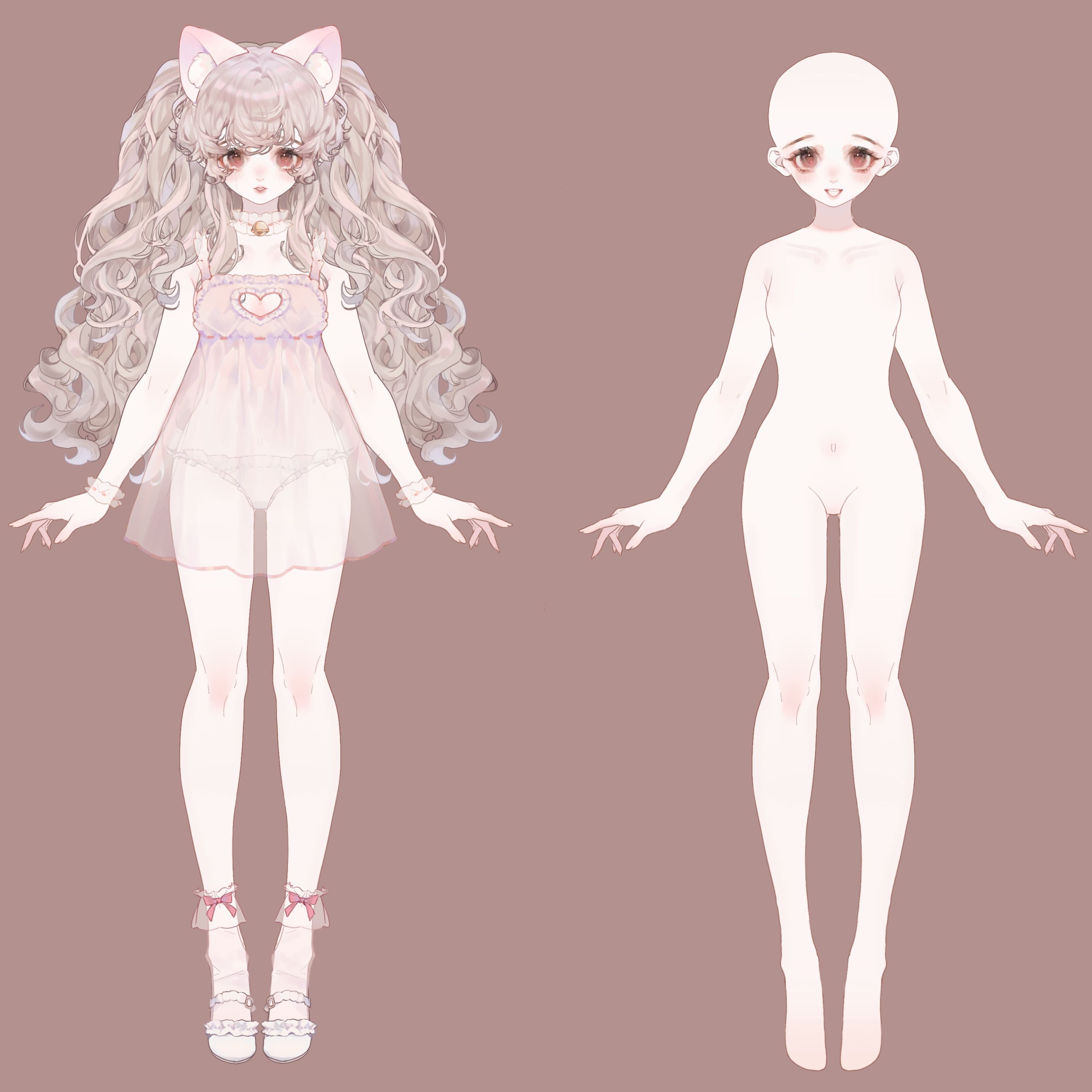 Body Base PSD |female Body Base | Unrigged | Custom Character Base ...