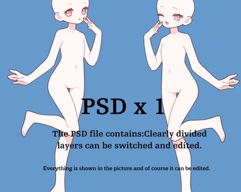 Body Base PSD |female Body Base | Unrigged | Custom Character Base ...