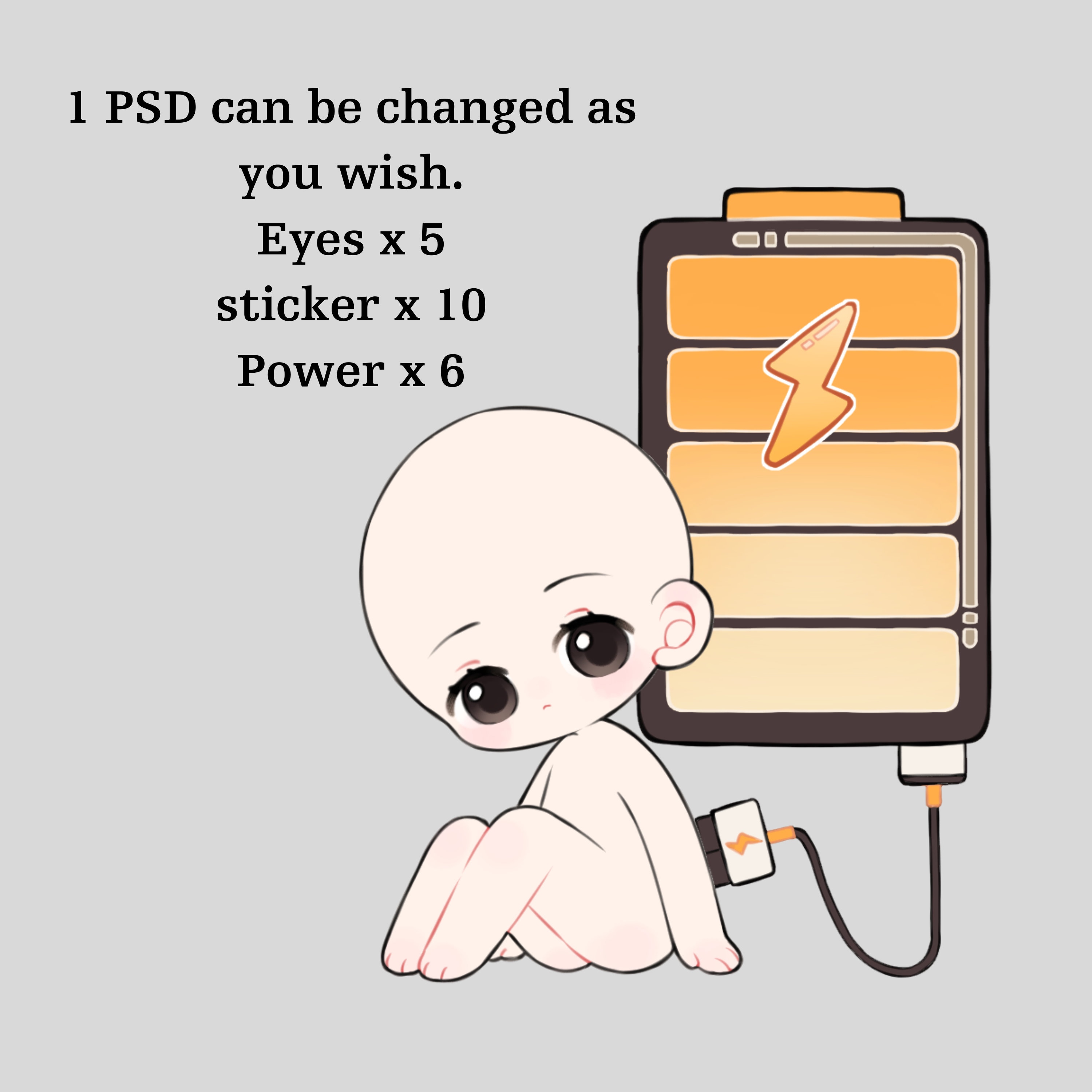 Digital Chibi Bases PSD | Layered Chibi Poses Template for Adopts, Commissions & Rigging