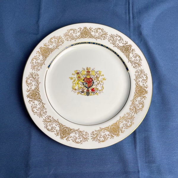 1969 Prince of Wales Commemorative Plate by Aynsley.   Fine Bone China. Excellent condition.  "To Commemorate the Investiture of HRH..."