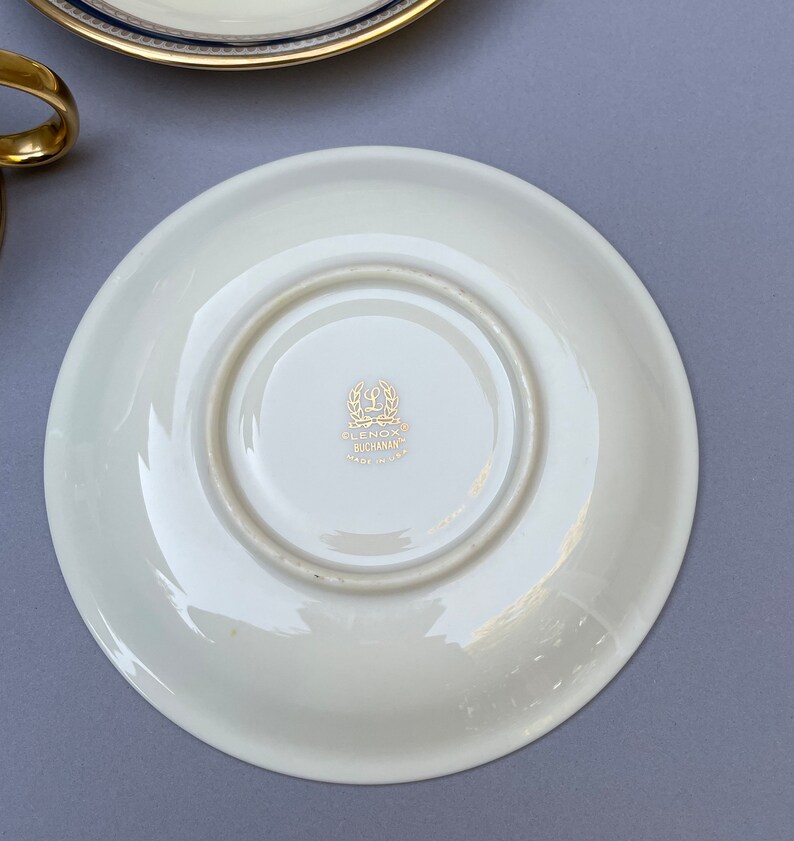 Lenox Buchanan Footed Teacups and Saucers. Presidential Collection