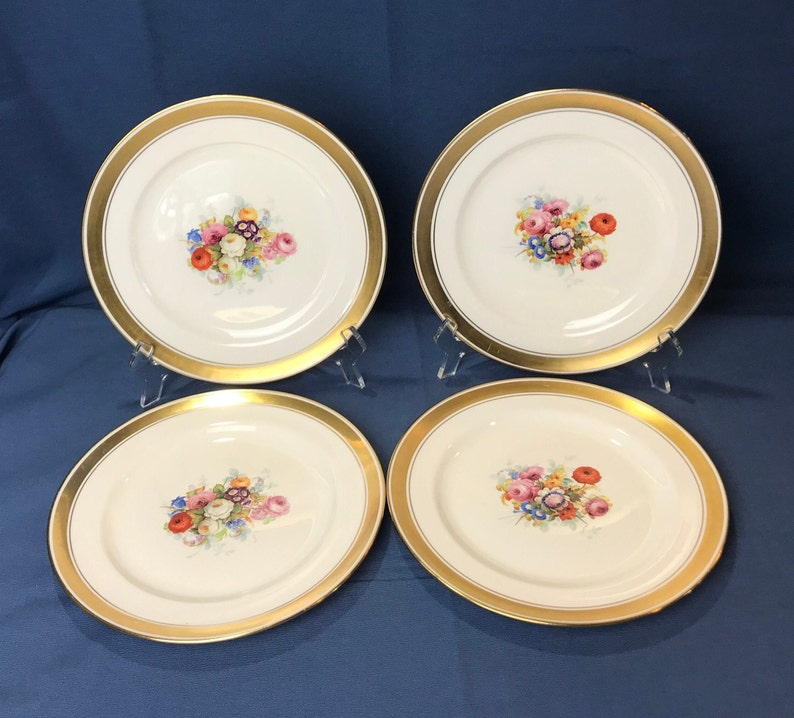 Set of 4 Vintage Johnson Brothers Pareek 8 7/8 Luncheon Plates. 2