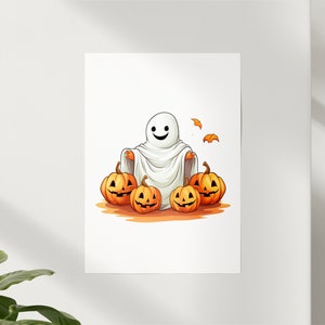 ghost print for halloween printable walk art, halloween decor, halloween poster, halloween print, poster, digital download