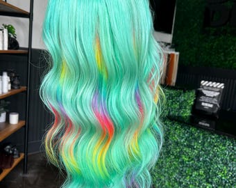 Calico Custom Colored Lace Front Wig. Human Hair 22” - Etsy display picture 1