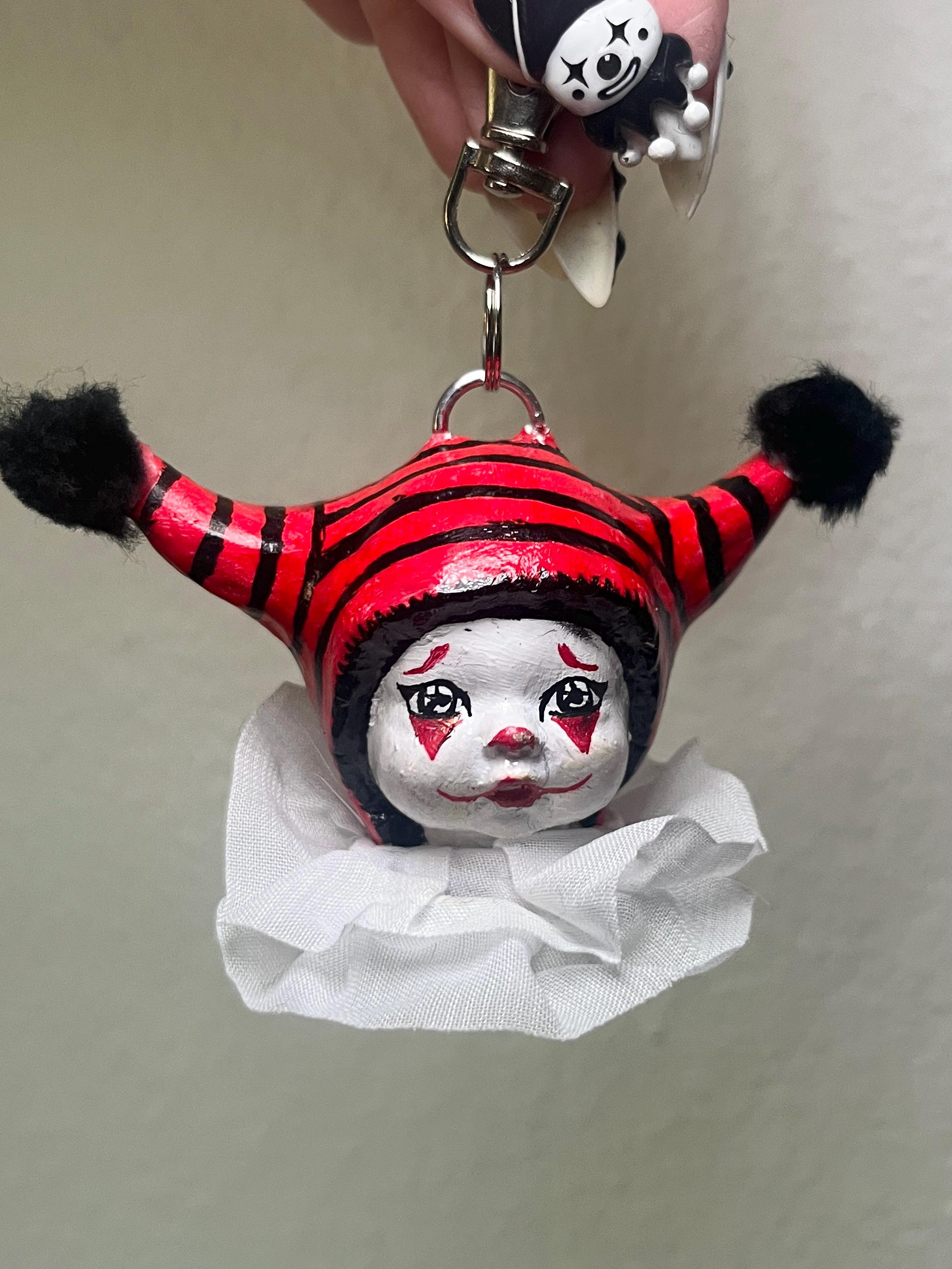 Jester Key Chain Baby Clown Jester Keychain Bag Charm Pendant (batch 1) - Hand Painted ...
