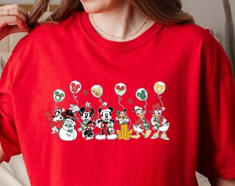 Chemise personnages de Noël Disney, sweat-shirt à capuche Mickey et ses amis