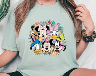 Comfort Colors® Floral Mickey And Friends Shirt, Disney Flower and Garden Festival Shirt, Floral Disney Shirt, Floral Shirt, Gardener Gift