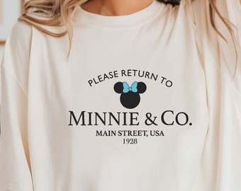 Comfort Colors® Minnie & Co Shirt, Minnie and Co. est. 1928 Shirt, Main Street Shirt, Disney Shirts, Disney Trip Shirt, Please Return To Tee