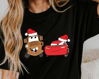 Disney Cars Christmas Hoodie, Tow Mater McQueen Santa Hat
