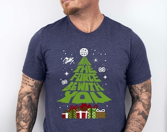 Christmas Star Wars Tree Shirt, May The Force Be With You