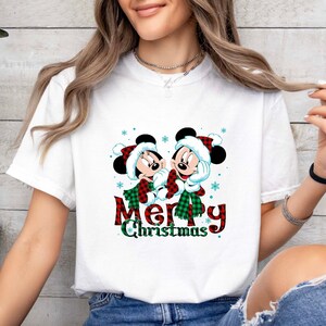 Christmas Mickey Minnie Plaid Shirt, Minnie Mickey Merry Christmas Adult Sweatshirt Hoodie , Disney Xmas Family Trip Shirt, Xmas Group Shirt