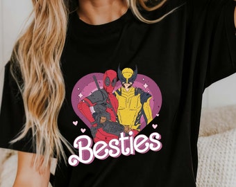Deadpool Wolverine Besties Comfort Colors Tee, Superhero Friends Shirt