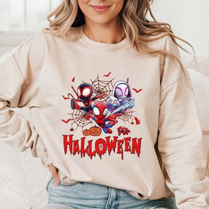 Spidey Halloween Shirt, Spidey and His Amazing Friends Halloween Sweatshirt,Gwen Stacy Mile Molares Spiderman Halloween Shirt