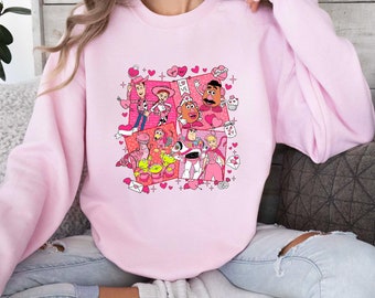Valentine Toy Story Pink Sweatshirt, Disney Matching Shirt