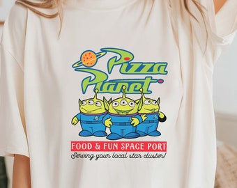 Vintage Pizza Planet Shirt, Toy Story Alien Comfort Colors Tee