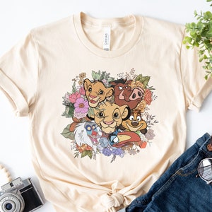 Vintage Disney Lion King Shirt, Retro Lion King Floral Shirt, Simba Timon Pumbaa, Animal Kingdom Shirt, Disney Family Trip Tee