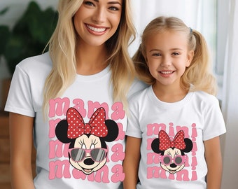 Disney Minnie Mama Mini T-shirt, Disney Mama and Mini Shirt, Disney Family Matching T-Shirt, Minnie Mouse Mom Tee, Mother's Day Shirt