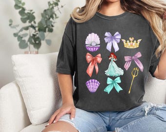 Disney Princess Bow Shirt, Coquette Cinderella T-Shirt, Disneyworld Shirt, Snow White Shirt, Frozen Elsa and Anna Shirt, Tiana Shirt