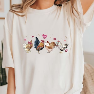 Chicken Valentine's Day Love T-shirt, Cute Chicken Valentine Sweatshirt, Farmer Love Shirt, Chicken Lover Shirt, Farmer Valentine Vibes