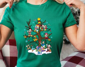 Vintage Disney Christmas Tree Shirt, Mickey And Friends Christmas Sweatshirt, Disney Christmas Trip Shirt, Disney Matching Christmas T-shirt