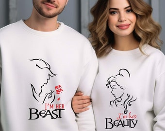 Beauty and Beast Disney Couple Shirt, Disney Valentine's Day Matching Sweatshirt, Beauty And Beast Honeymoon T-shirt, Anniversary Gift