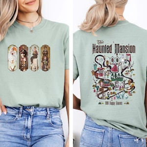 Chemise carte du manoir hanté, T-shirt d'Halloween Disney, carte rétro du manoir hanté, chemise de la salle des étirements, chemise de voyage Disney, t-shirt Disney