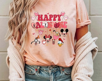 Happy Valentine's Disney Characters Shirt, Mickey and Friends Tee
