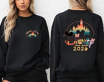 Disney Trip Family Vacation 2026 Sweatshirt Hoodie, Disney Castle 2026 Crewneck, Group Matching Disney Sweater