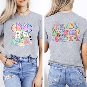 Disney With My Bestie Princess Shirt, Minnie Head Princess Comfort Colors Shirt, Disney World Girls Trip T-shirt, Magic Kingdom Shirt