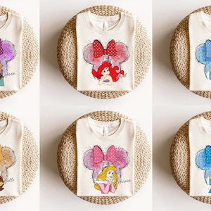 Comfort Colors® Disney Princesses Shirts, Princess Belle, Elsa, Anna, Ariel, Merida, Aurora, Cinderella, Jasmine, Tiana, Tinkerbell