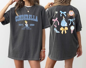 Cinderella Shirt, Two sided Princes Cinderella Coquette Comfort Colors Shirt, Magic Kingdom Shirt, Disney Girls Trip Tee, Disneyland T-shirt