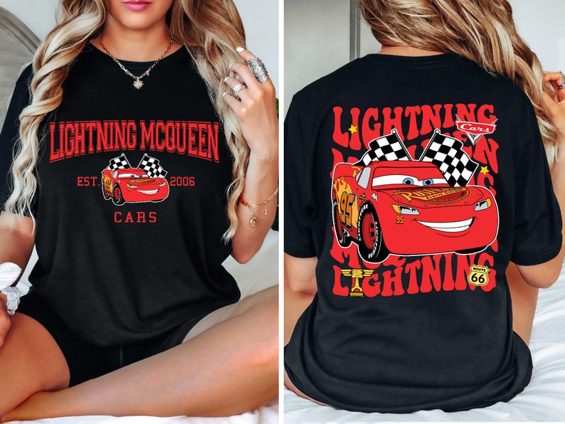 Disney Pixar Cars Shirt featuring Lightning McQueen in a vibrant design. This Comfort Colors® tee celebrates Radiator Springs and the iconic Piston Cup with a fun 'Cars Est. 2006' graphic. Perfect for Disney fans, whether you're visiting the parks or showing off your love for the Cars movie. Comfortable and stylish, this shirt is ideal for any Disney adventure, making it a great addition to your collection or a thoughtful gift for any Lightning McQueen fan