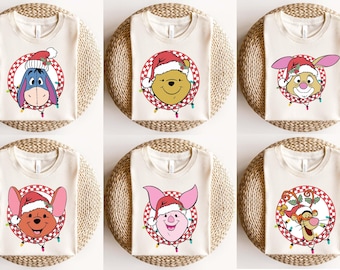 Winnie the Pooh And Friends Christmas Squad Shirt, Disney Christmas Family Matching T-shirt, Pooh Eeyore Tigger Piglet. Rabbit Roo Xmas Tee