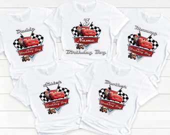 Custom Disney Cars Birthday Family Shirt, Personalized