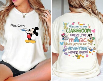 Personalized Teacher Shirt, Teacher T-shirt, Mickey Mouse Comfort Colors Shirt, Disney Tee, Custom Name, Disney Teacher, School Shirt