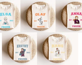 Frozen Characters T-shirt, Disney Frozen Princess Elsa Anna Kristof Hans Olaf Comfort Colors® Shirt, Frozen Matching Family Tee, Disney Tee